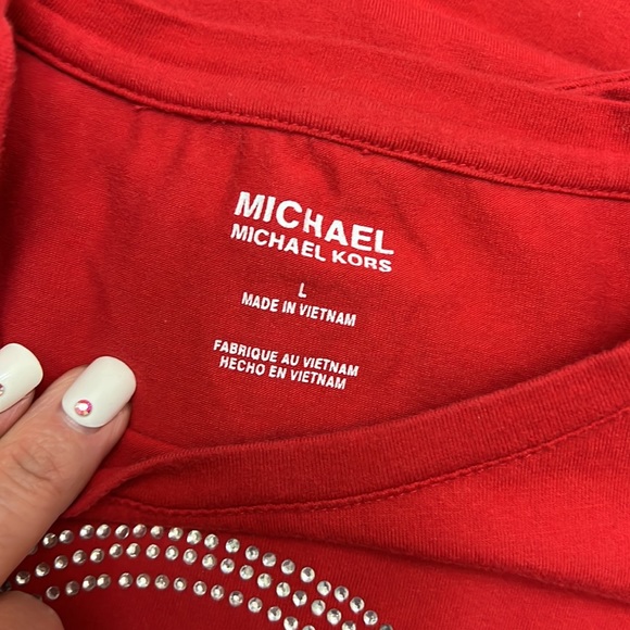 Michael Kors T Shirt Short Sleeve Size L Color Red - Picture 6 of 6